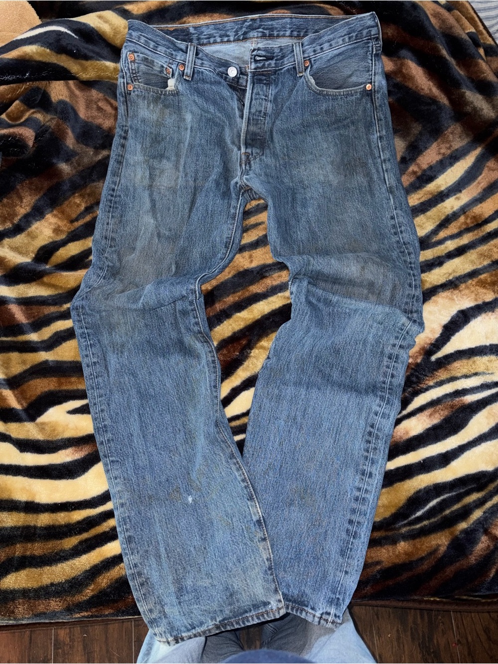 Levi's Straight Leg Washed Blue Jeans